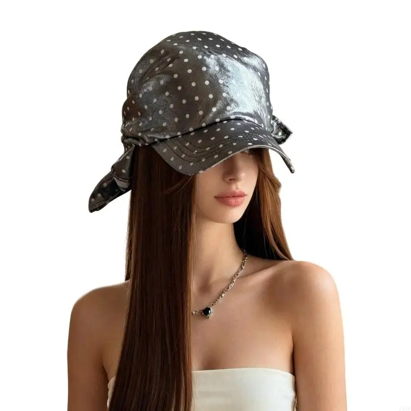 2025 New Everyday Dot Print Baseball Cap with Foldable and Tie Closure Wear