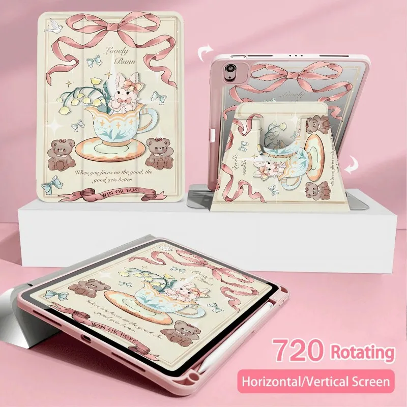 Accesorios para Ipad Teacup Rabbit para IPad 5a generación 9,7 pulgadas Ipad Air3 10,5 10,2 9th 8th 7th 10th Funda Air 4 10,9 2020 Air 5