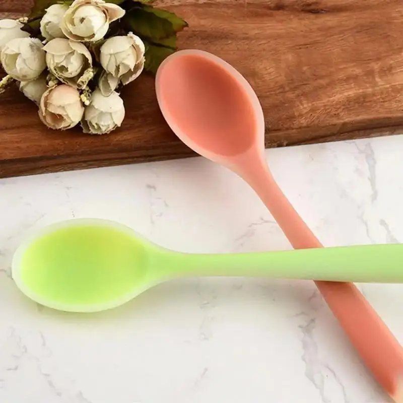 Silicone world Silicone Spoon Mixing Soup Spoons Kitchen Mixing Ladle Cooking Utensils Kitchenware Tool for Stirring and Serving