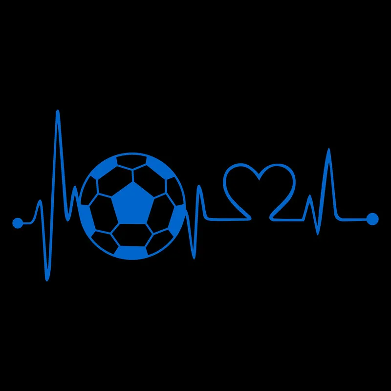 Football Heartbeat Luminous Sticker Boy Room Wall Decor Fridge Bathroom Toilet Laptop Car Body Window Soccer Ball Sport Decal