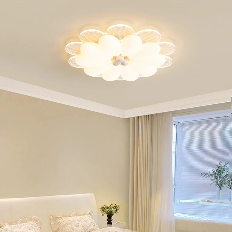 Cream Style Iron Ceiling Lights Eye Protection Simple Modern Room Decoration Study Ceiling Lamps Elegant Indoor Art Luminiares