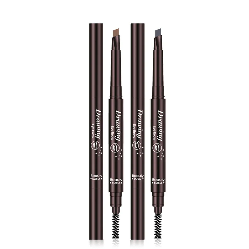 Double Ended Eyebrow Pencil Long Lasting Tattoo Eyebrow Enhancers Waterproof Eyes Make up Cosmetic Tools with Brush Brow Pencils