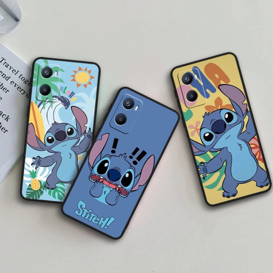 Lilo Stitch Little Monster Tpu Silicone For OPPO A98 A96 A94 A74 A72 A57S A55 A53S A15S A16K A5 Black Cover