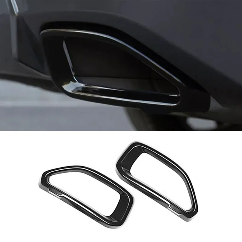 Car Stickers Turning Tail Throat Exhaust systems Pipe Muffler Tips Cover For BMW 3 series G20 2020 2021 2022 2023 2024