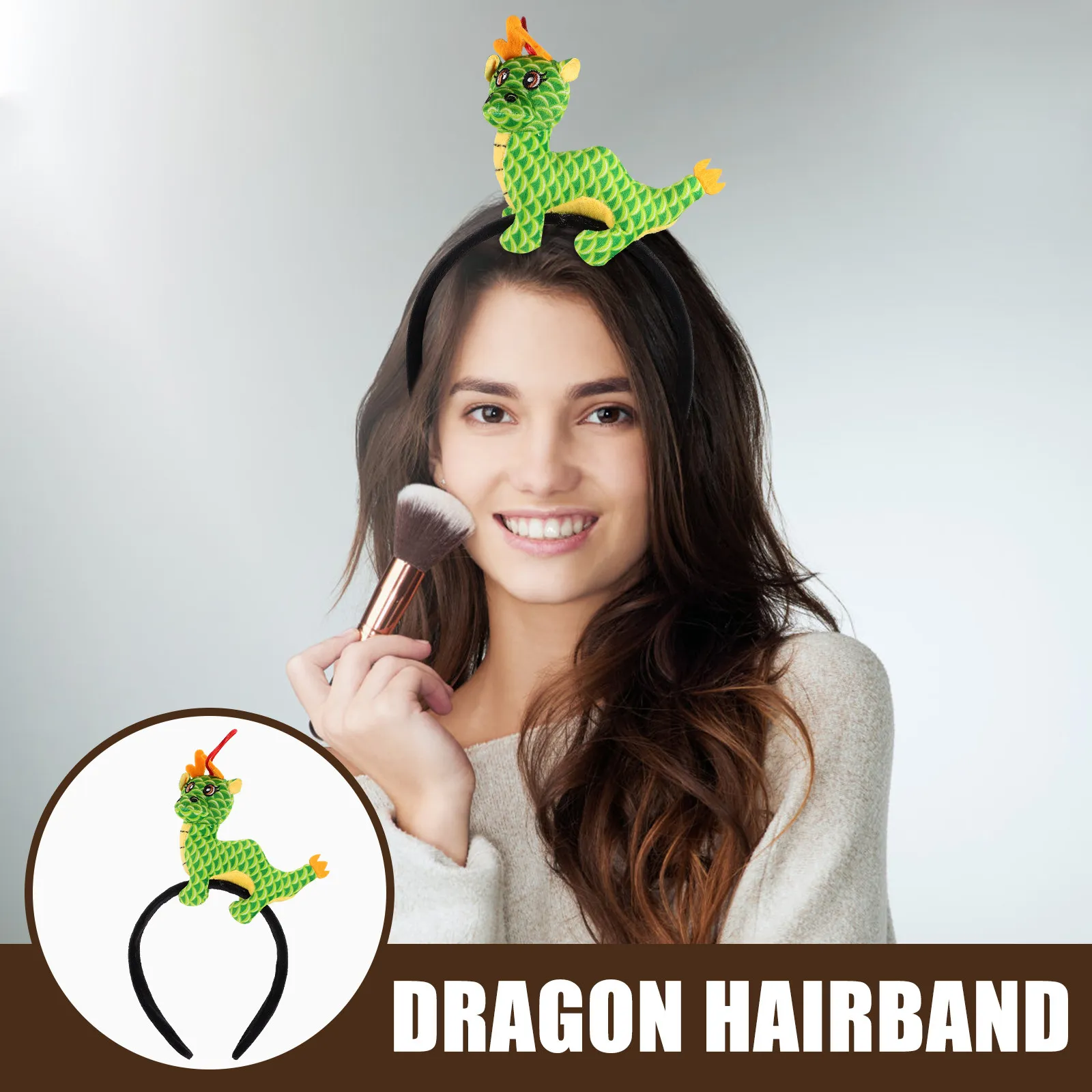 

Dragon Headband for New Year Celebration Adult Party Hairband Face Wash Headband Cute Dragon Year Hair Accessory Fashionable