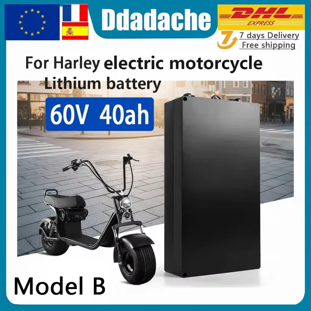 Image of 60V 100ah Elektroroller, geeignet für 250W~2000W Motorräder/Dreiräder/Fahrräder, wasserdichte Lithiumbatterie + 67,2V Ladegerät