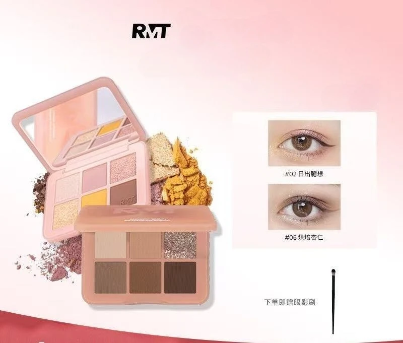 Paleta Cieni do Powiek RMT 6 Kolorów Długotrwała Łatwa w Aplikacji Matowa Perłowa Brokatowa Paleta do Codziennego Makijażu Smokey