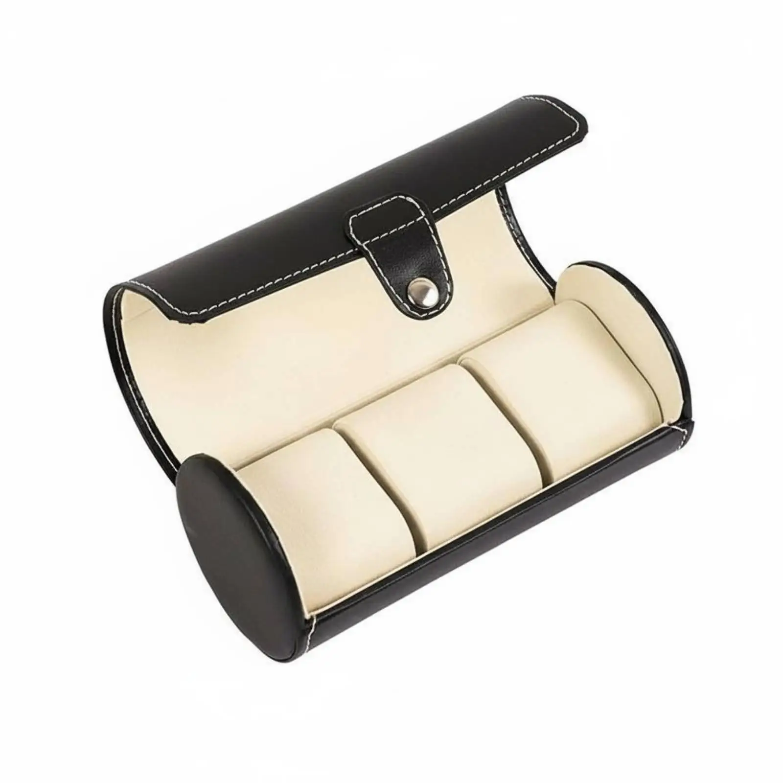 Cylinder Watch Travel Case Soft Interior Lining Watch Travel Case Scratch Protection Accessory Storage for Journeyers, Men,