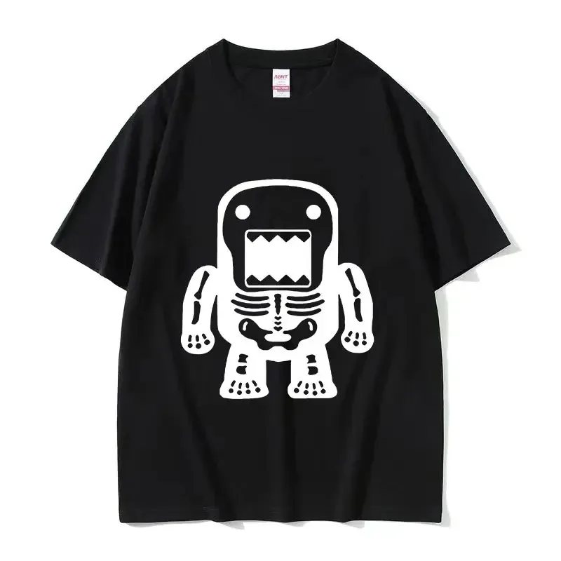 ملحمة الوجه دومو كون مضحك ميمي تي شيرت الرجال النساء الصيف س الرقبة موضة عالية الجودة تي شيرت عادية التي شيرت