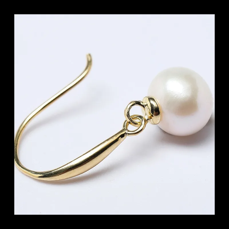 الفضة الاسترليني مطعمة مع لؤلؤ المياه العذبة الطبيعية الأذن هوك الإناث اليابانية والكورية مزاجه بسيط تنوعا الراقية C