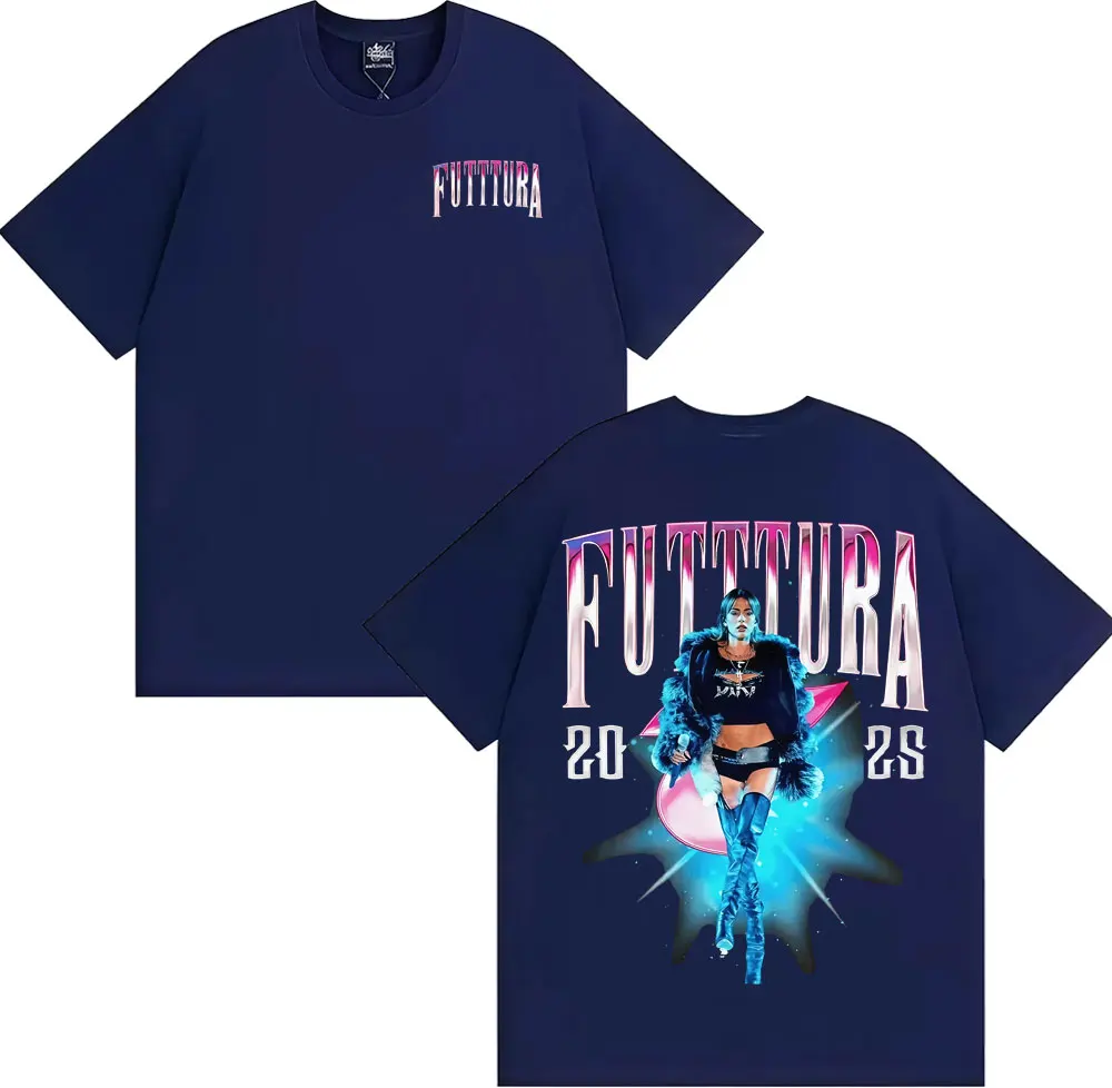 TINI STOESSEL La Triple T Futtura Logo Merch T Shirt Men Women Casual Cotton High Quality Tee Shirt Fashion Gothic Retro T-shirt