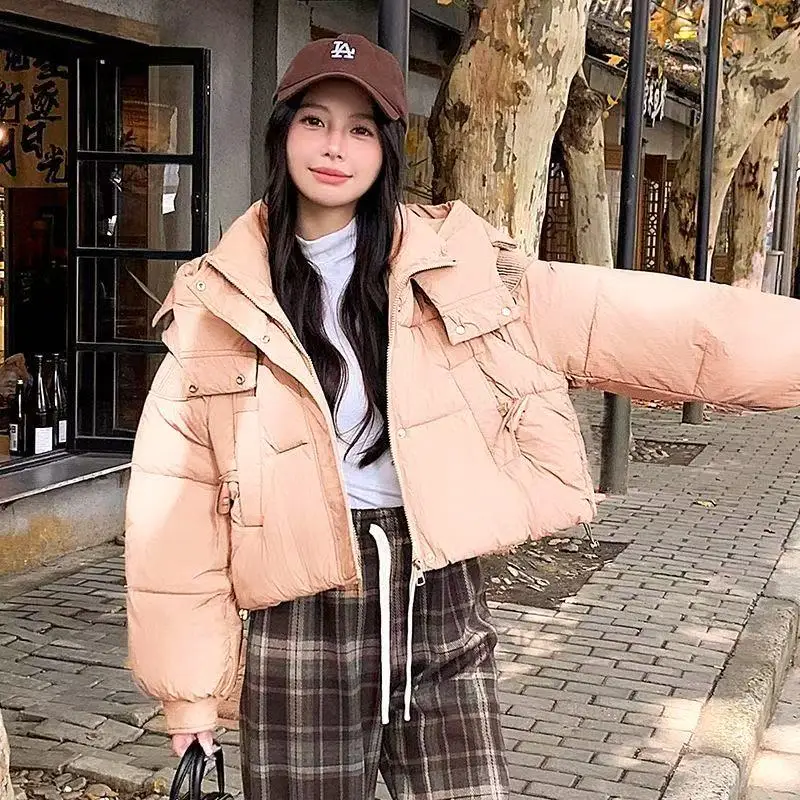 Ladies Down Cotton Jacket 2025 Loose Thicken Lady Cotton Padded Outerwear Short Korean Version Women's Winter Parka Coat