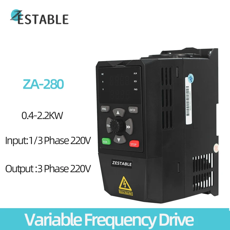 

Pump VFD 3 Phase 220VAC Variable Frequency Inverter 0.4/0.75/1.5/2.2KW Frequency Drive for Motor Speed Control