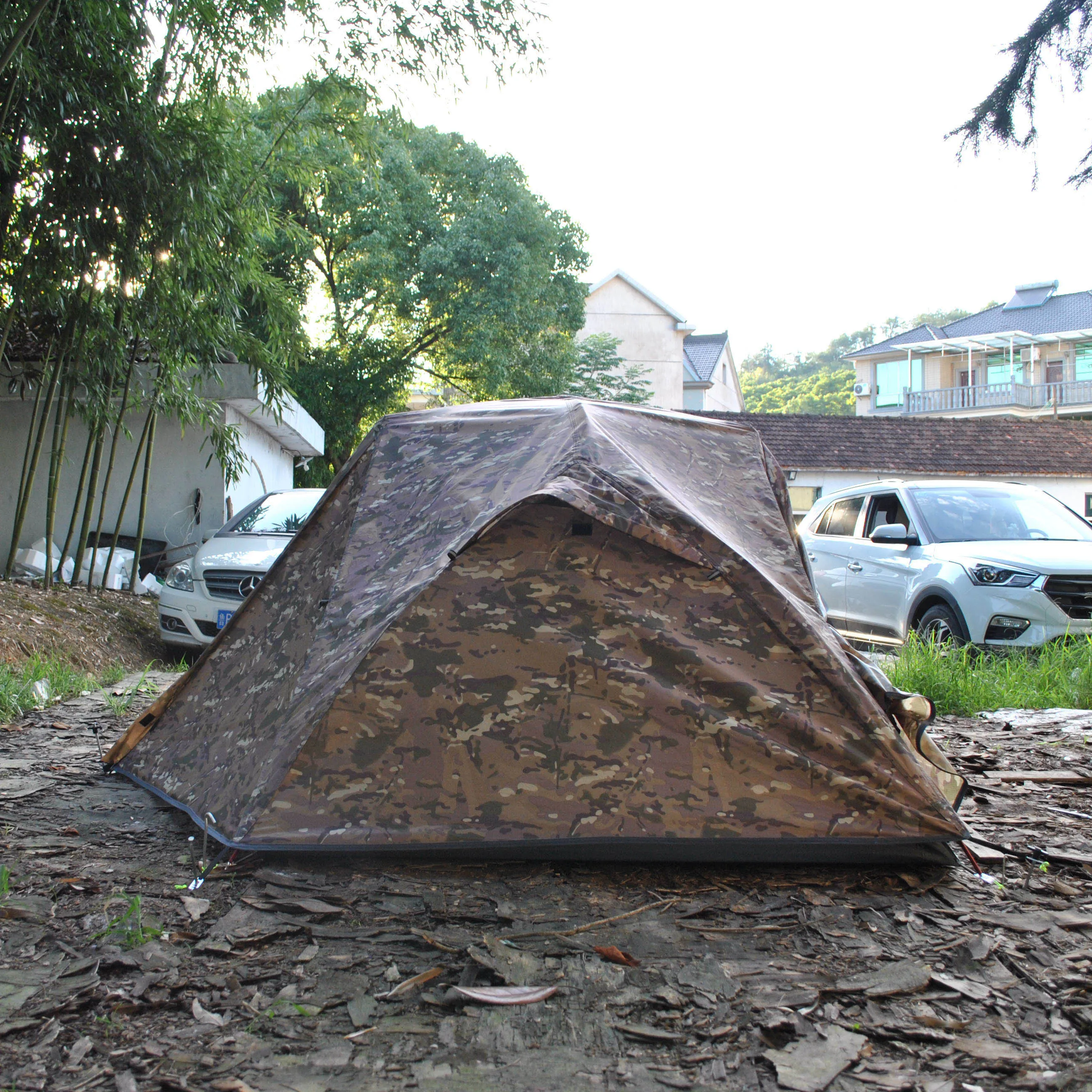 Tenda da esterno ultraleggera di fascia alta, tenda da campeggio mimetica per 2 persone a doppio strato, tenda da campeggio unica per 2 persone CZX-633