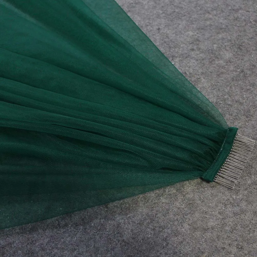 Customized Green Tulle 2T Short Blusher Wedding Veil Veil Simple 2 Layers Green Bridal Veil with Comb Voile de Mariee