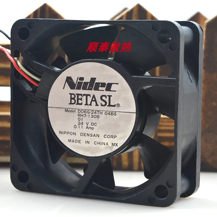 Nidec D06G-24TH 04BS DC 24V 0.11AMP 60x60x20mm 3-drutu wentylator chłodzący serwer