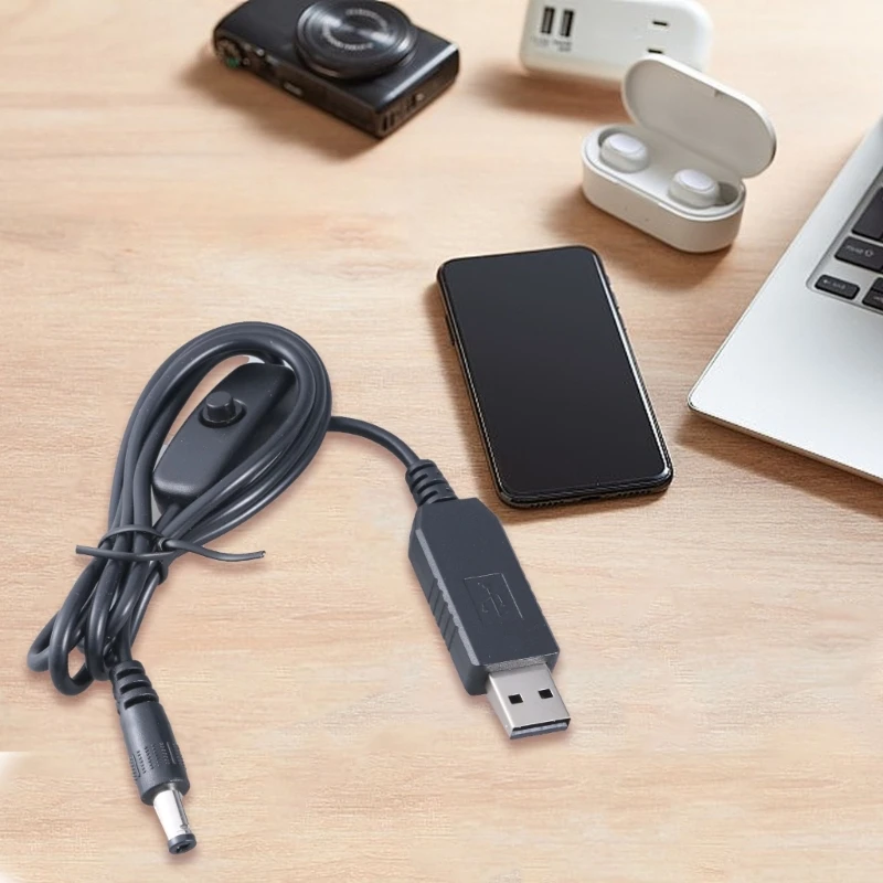 573A USB5V إلى DC5521 12 فولت تصعيد الحبل الفولتية محولات سلك محولات الطاقة كابل