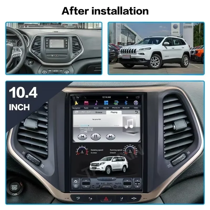 

Android 14 For Jeep Cherokee 2014 - 2021 Car Navigation Multimedia Player GPS Radio 4G Network WiFi Wireless CarPlay Head unit