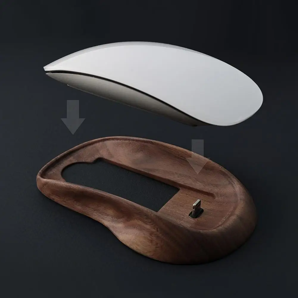 

For Apple Mac Mouse Protective Case Magic Mouse Base Solid Wood Mouse Protective Cover