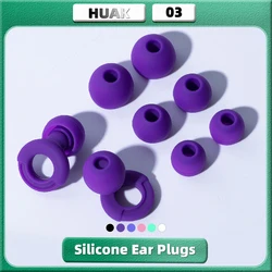 HUAK Quiet Ear Plugs for Sleep,Swim, Work– Super Soft, Reusable Hearing Protection for Noise Reduction 8 Ear Tips in XS/S/M/L