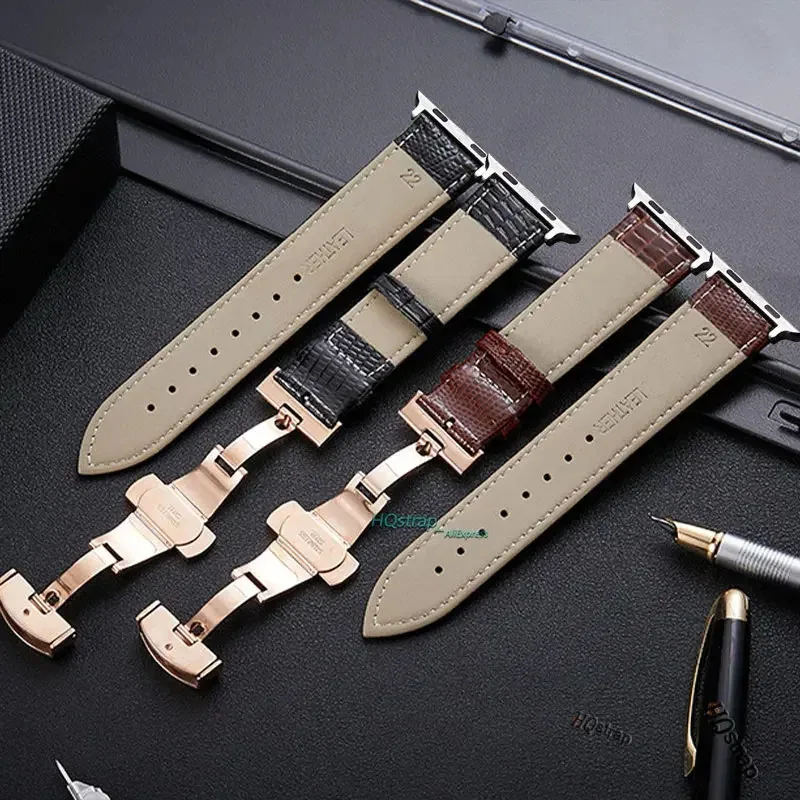 Crocodile Pattern Leather for Apple Watch Band 44mm 45mm 40mm 41mm 49mm 38/42mm Bracelet for Iwatch Series 7 6 8 5 SE 4