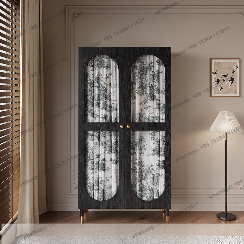 PG French Small Bedroom Wardrobe Simple Modern Glass Door Locker Open Organizer Wardrobe Storage Cabinets Armario Furniture Home