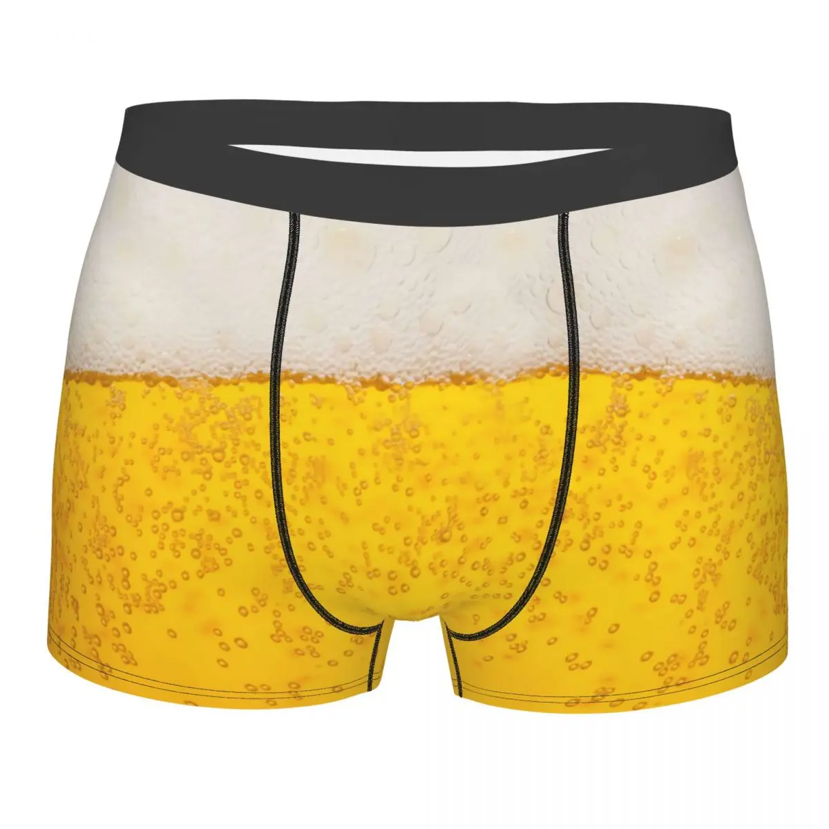 Custom Beer Realistic Bubbles Foam Underwear Men Stretch Drinking Lover Boxer Briefs Shorts Panties Soft Underpants For Homme