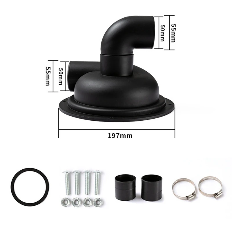 2 pçs separador de poeira a vácuo ciclone tampa com cotovelo diy fácil instalar ciclone capa coletor poeira