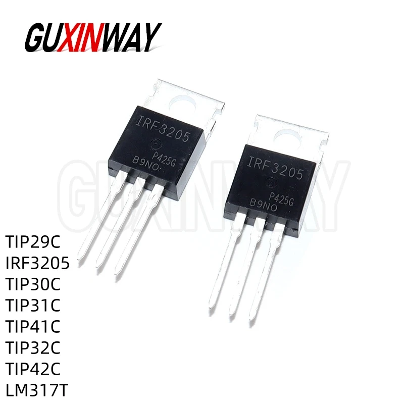 10pcs TO220 TIP29C TIP30C TIP31C TIP32C TIP41C TIP42C LM317T IRF3205 Transistor TO-220 TIP31 TIP32 TIP41 TIP42 LM317 IRF3205PBF