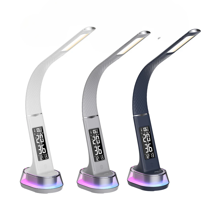 Student specific eye protection desk lamp, bedside LED multifunctional alarm clock, bedroom atmosphere small night light