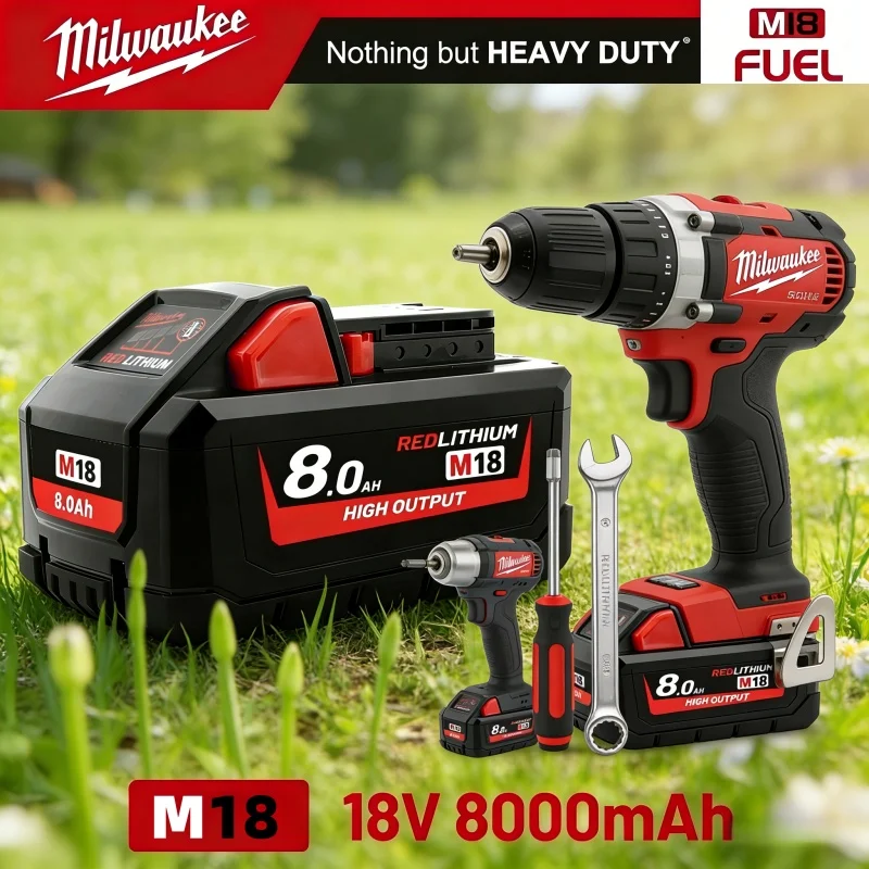 

100% Milwaukee Genuine Battery, M18 Battery, M18B6 5.0Ah 6.0Ah Milwaukee 48-11-1860 48-11-1850 1840 For Tool Lithium Battery