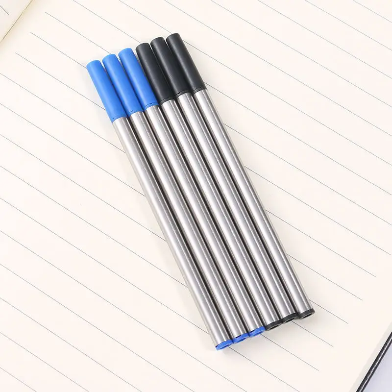10 112mm Metal Pens Neutral Ink Refills Universal  Straight In Black Ink And Blue Ink Optional For Office And School Stationery