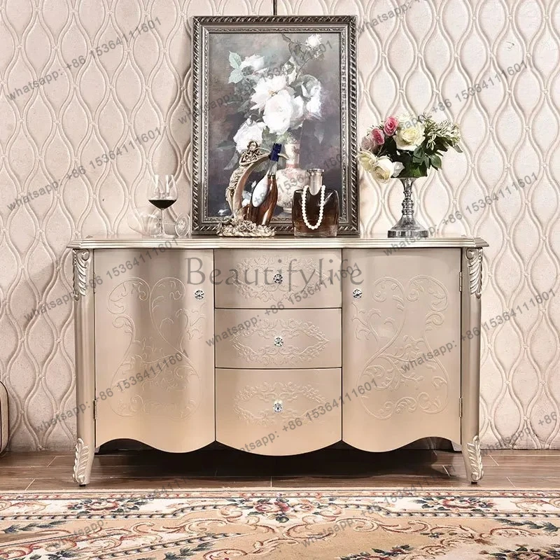 

European-style entrance cabinet, partition living room foyer cabinet, solid wood decorative cabinet, high-end
