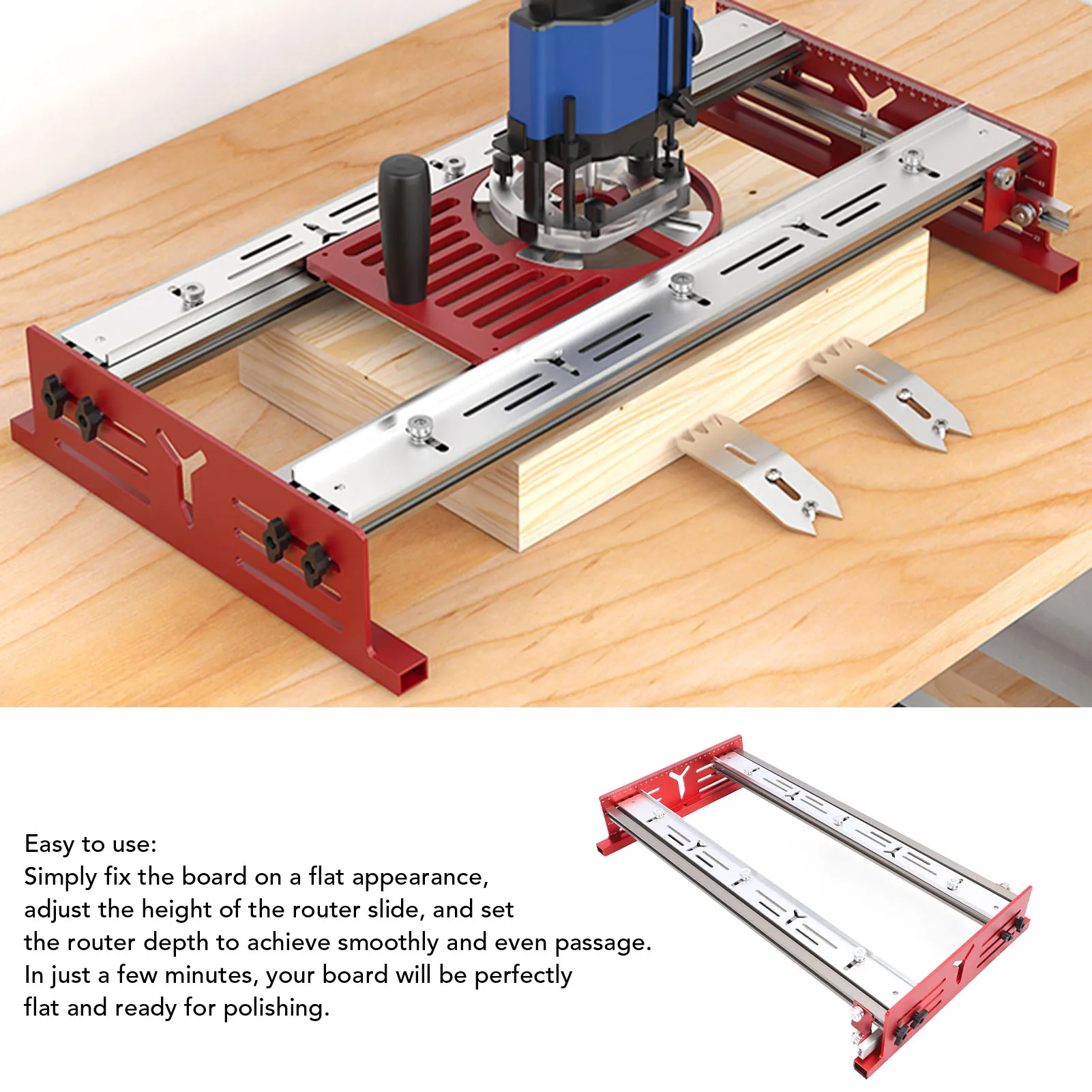 Router Milling  Bracket Woodworking Router Sliding Board Robust Height Adjustable for Flatten and Finish Plywood