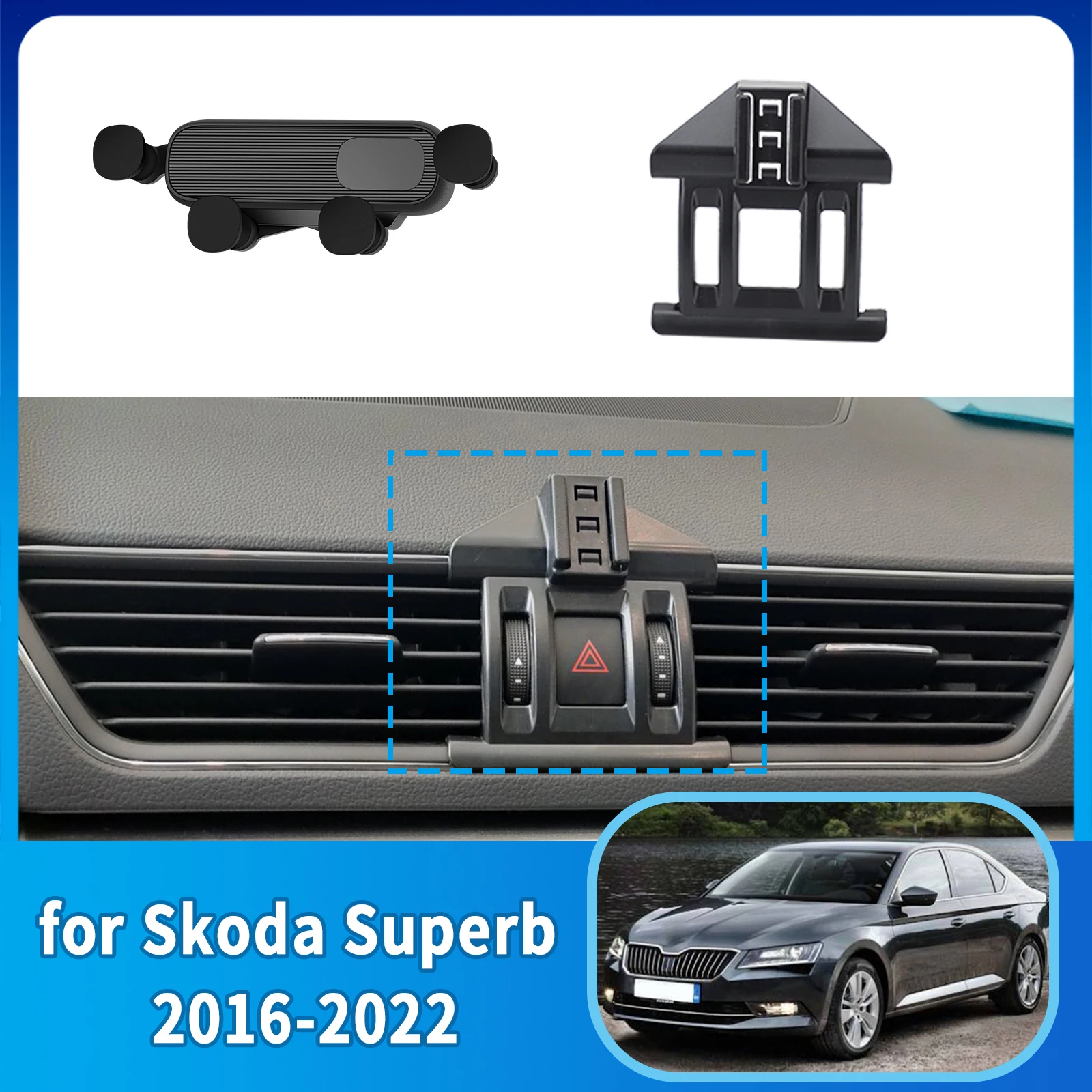 

​​fit for Skoda Superb 2016~2022 Phone Holder, Dashboard Screen Mount Bracket Easy Installation​​ Car accessoires