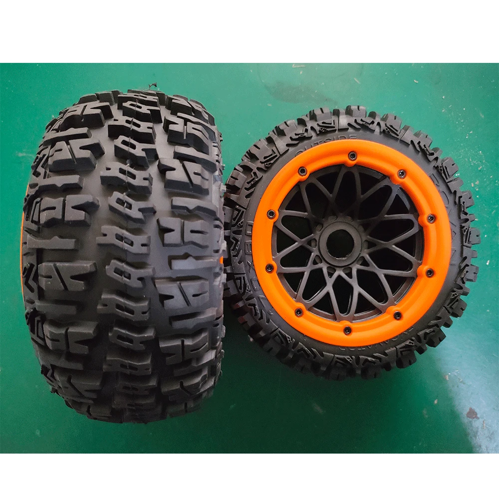 

170x80 Rear Off Road Tires and Nylon Locking Rings 2pc for 1/5 Hpi Rovan Baja 5b Kingmotor Buggy Parts
