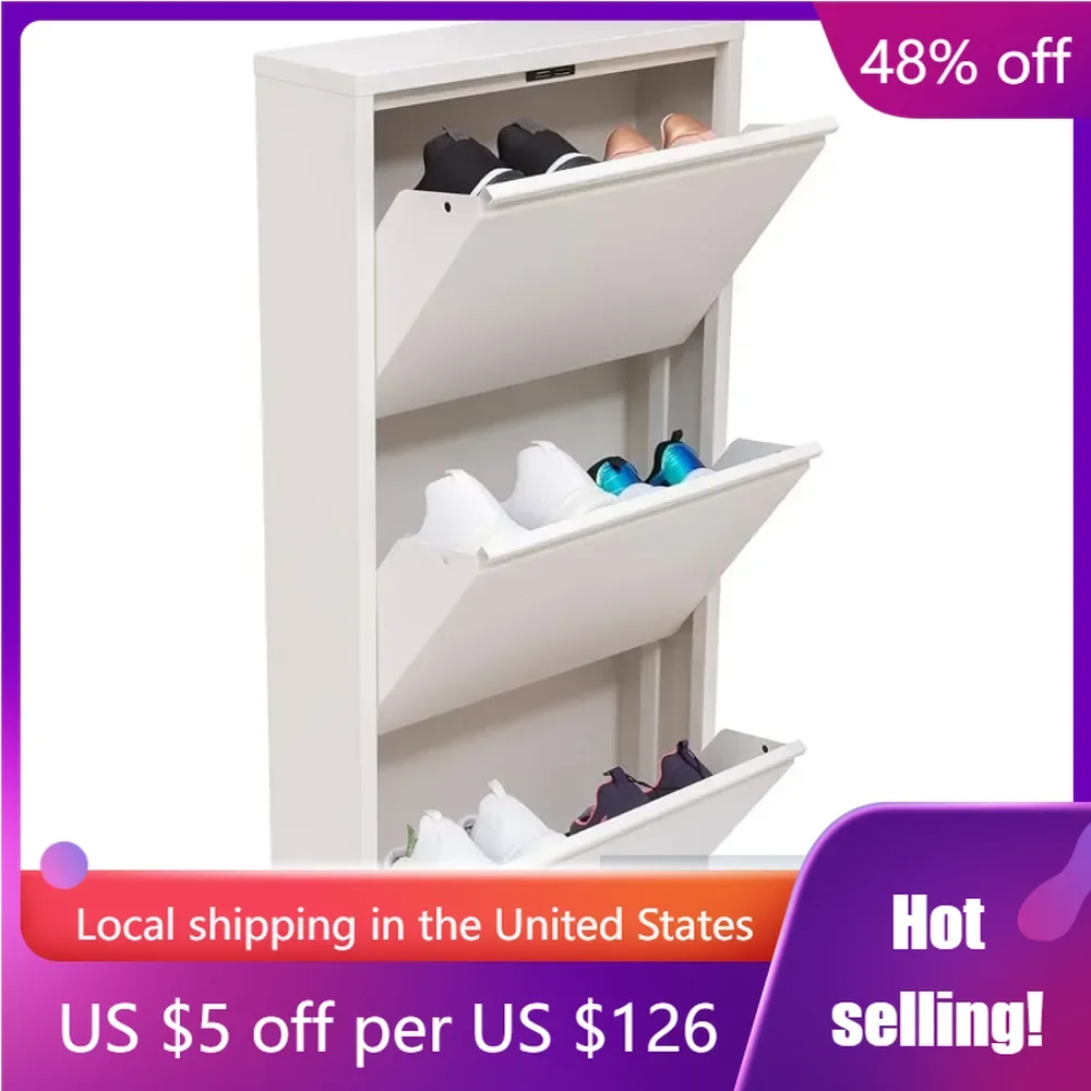 

Modern 3 & 4 Drawer Shoe Cabinet 3-4Tier Shoe Rack Storage Organizer (White) (3 & 4Tier) (3 Tier)Freight Free Shoes Living Room