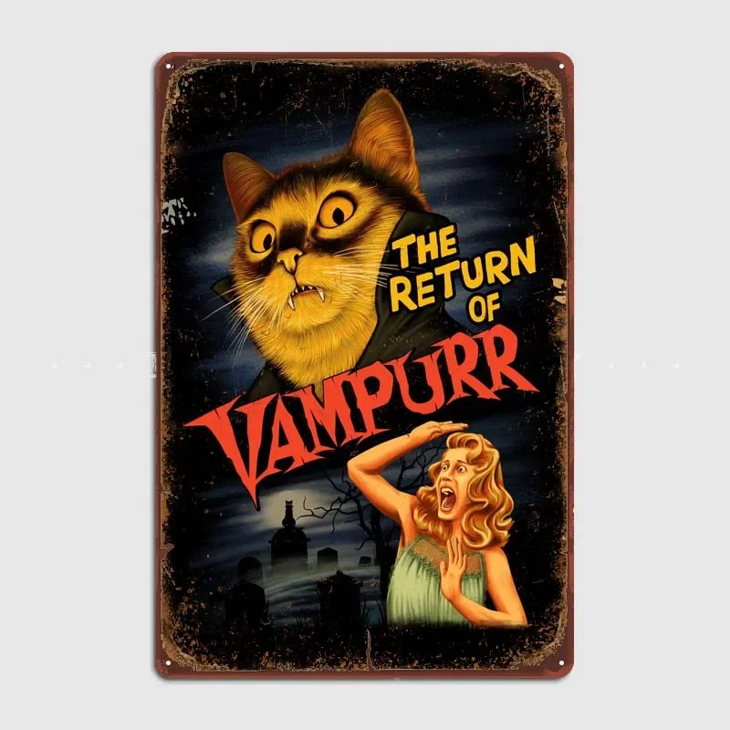 The Return of Vampurr Vintage Home Decor Items Custom Metal Sign Plate for Pub Club Coffee Bar Garage Retro Wall Decoration Room