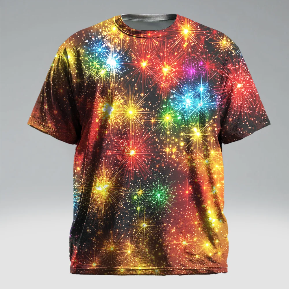 

S-9xl plus size Men's - Visual Short Sleeve T-Shirt: Modern Bold - Durable Material, Subtle Neon Gradients,