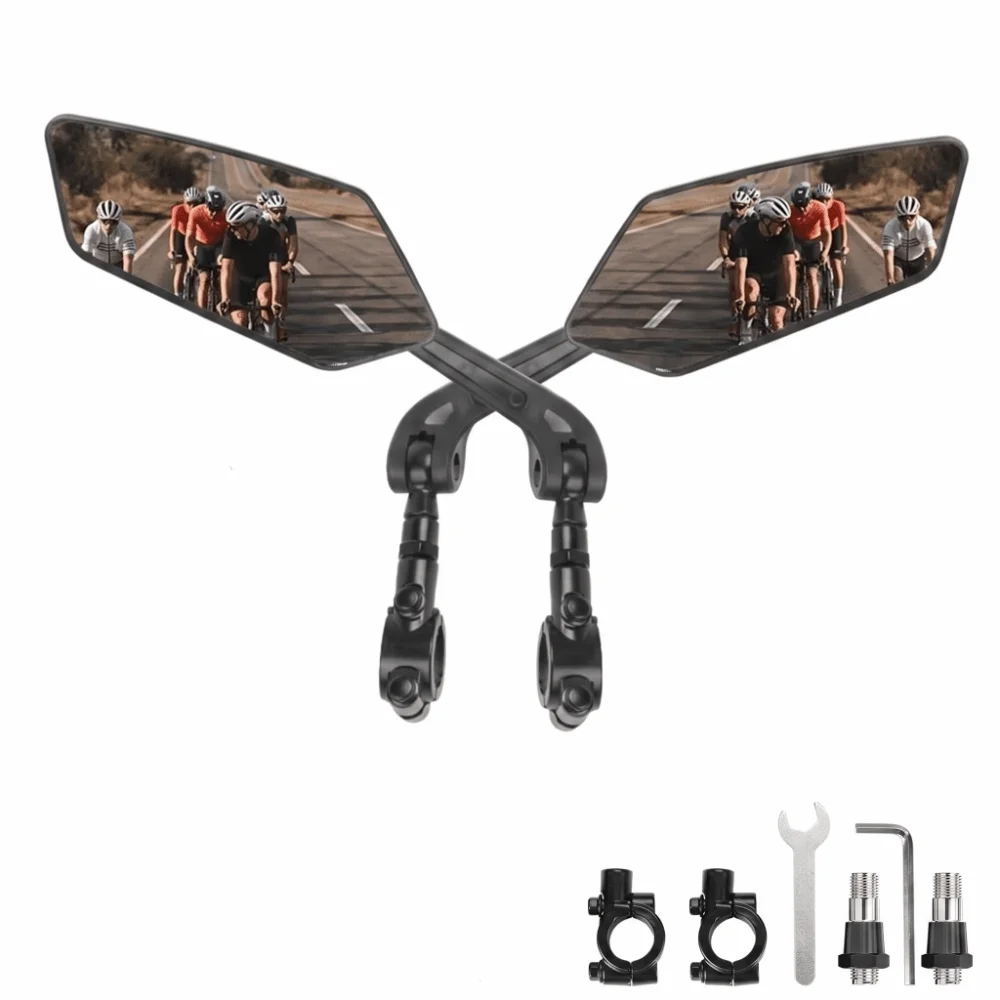 Wide Angle Bicycle Rear View Mirror Adjustable Anti-Glare Cycling Mirror 360 Degree Rotate Wide Range Bike Mirror Scooter
