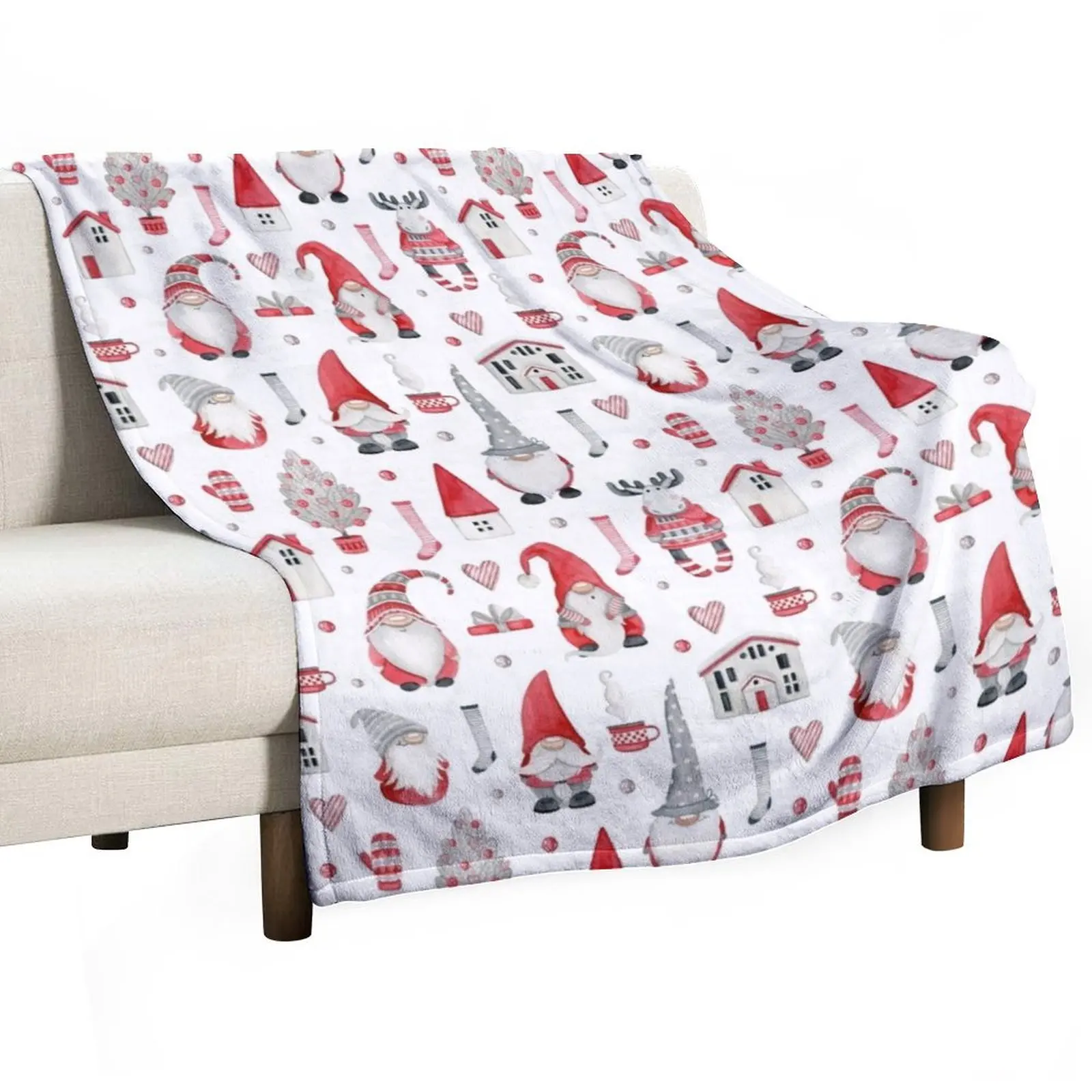 

Christmas gnomes Throw Blanket Cozy Microfiber Throw Blanket for Home Bedroom