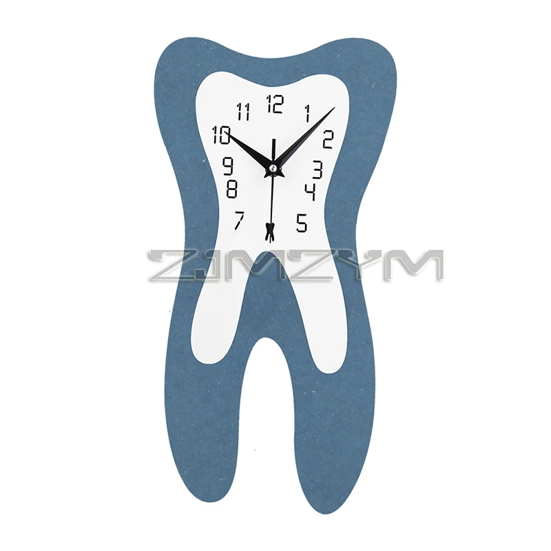 ​​​Wooden Tooth Wall Clock ​​​Creative Tooth Wall Decor Clock Minimalist Art Dentist Time Clock Wall For Living Room