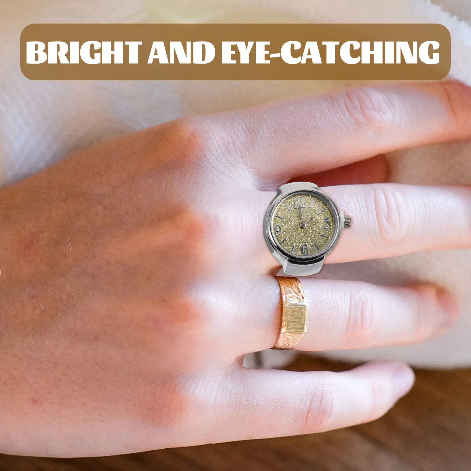 Mini Digital Ring Watch for Women Men Finger Watch Round Alloy Stylish Casual Decorative Jewelry Gift Comfortable Design