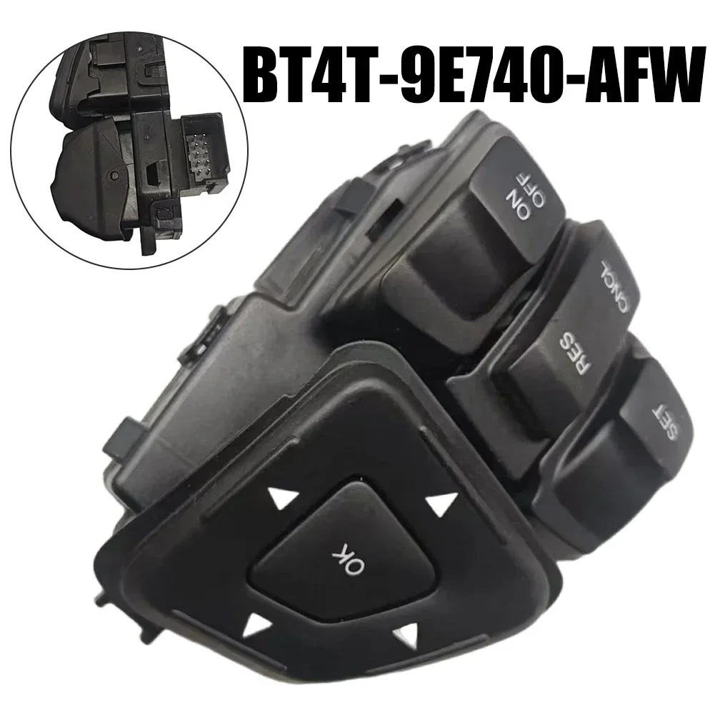 1X Car Steering Wheel Switch OEM Part Number:BT4T-9E740-AFW Number Of Pins Size:As Picture Shown 10-pins Black Color Material