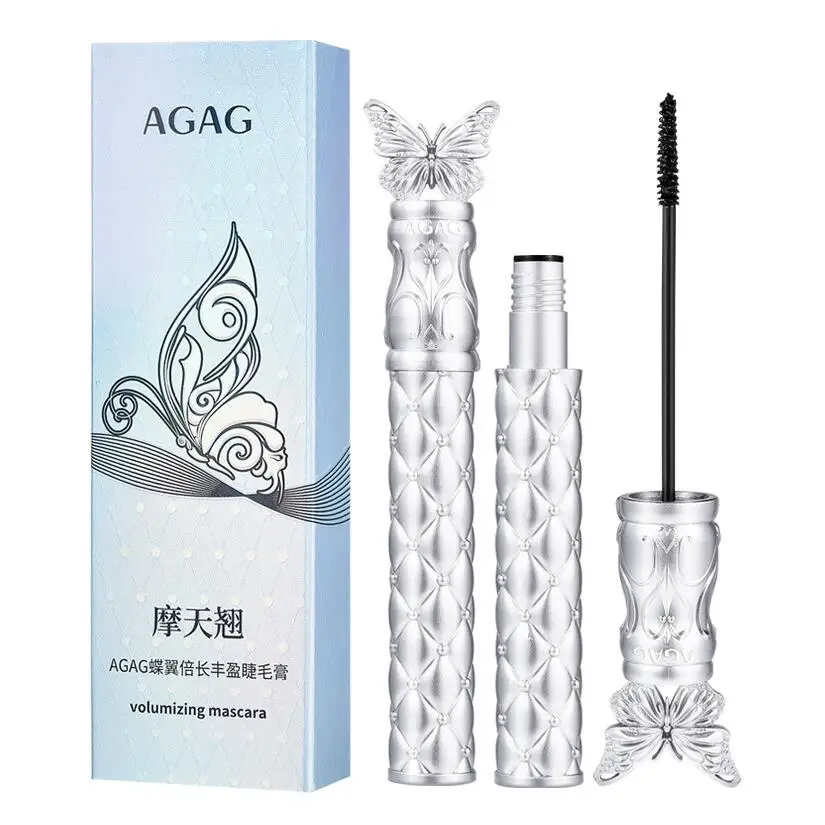 AGAG High Washable Mascara Makeup, volumizzante, allungamento, definizione, Curling Waterproof Mascara Carbon Black