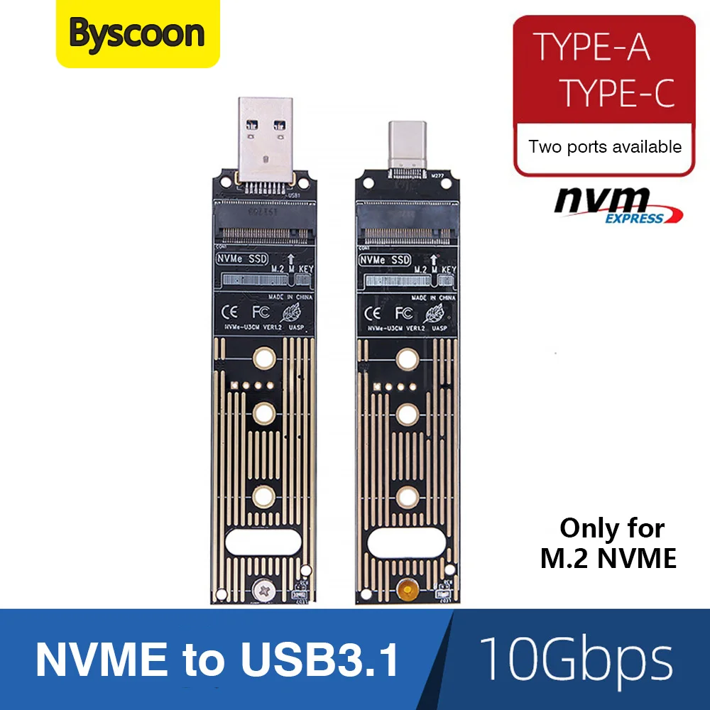 

USB 3.1/Type Cto M.2 NVMe SSD-адаптер-конвертер 10 Гбит/с PCIe Based M Key Жесткий диск Reader Max 4 ТБ для 2280 2260 2242 2230