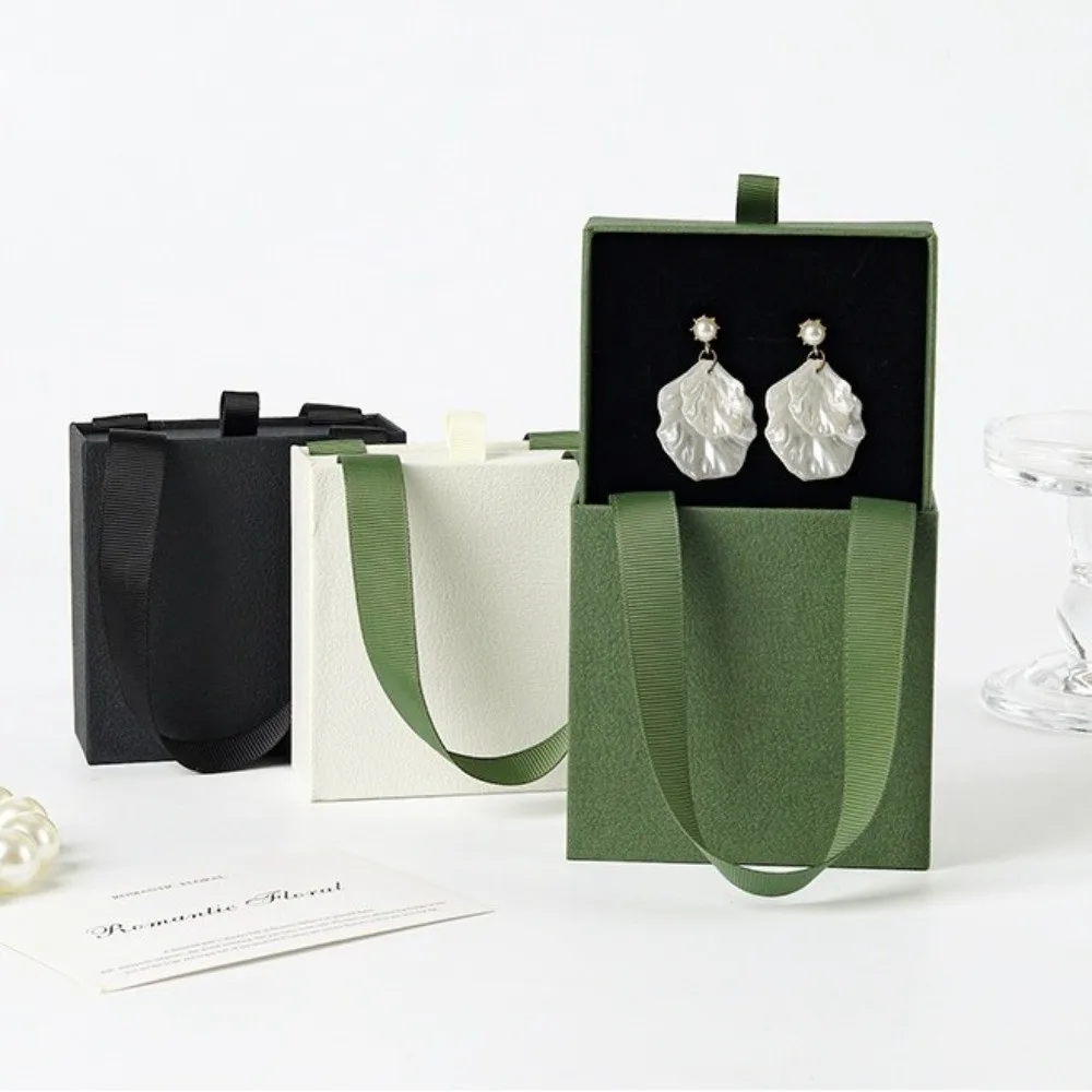 Paper Material Jewelry Packaging Box Portable Design Gift Packaging Jewelry Gift Box Drawer Style Earrings Necklace Ring Box