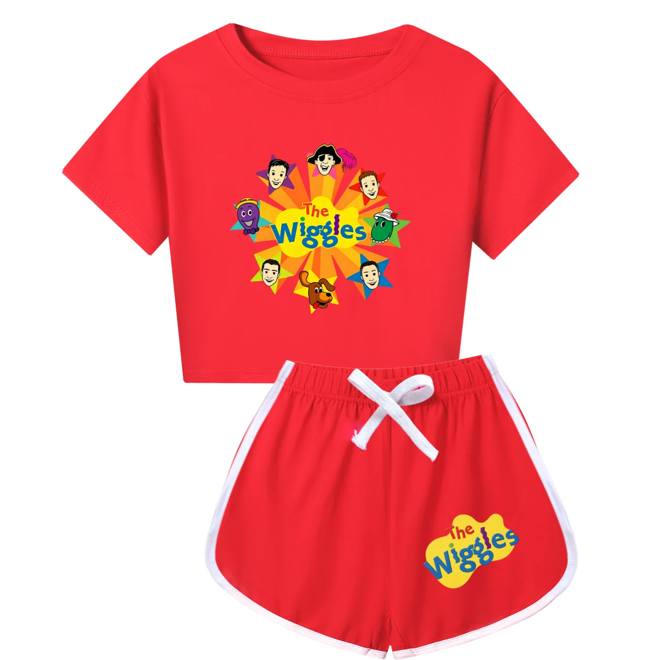 The Wiggles Jungen-Kleidungssets, Kinder-T-Shirts, Shorts, 2-teiliges Set, Teenager-Mädchen-Trainingsanzug, Baby-Outfits, Anzug, Urlaubsgeschenk 5748 – Detail 10