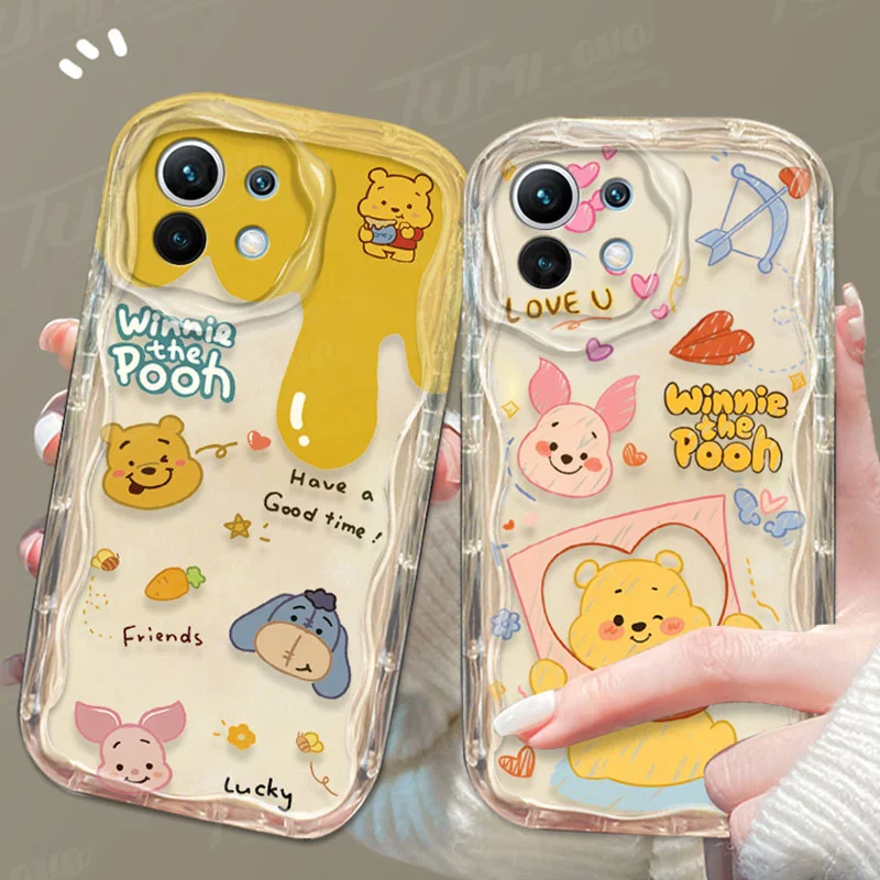 Disney Winnie The Pooh Wave Case For Xiaomi Mi 13T Pro 12T 11 Lite 5G NE 11i 12 13 10T 10i POCO X3 Pro NFC X4 GT X6 X5 F3 F4 F5