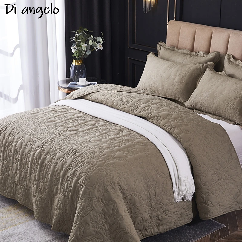 Cotton Bedspread Bedding Set, Bedspread, Pillow Case, Quilting, Blanket, Bed Covers, Linen, Monochromatic, Queen, King, #/#